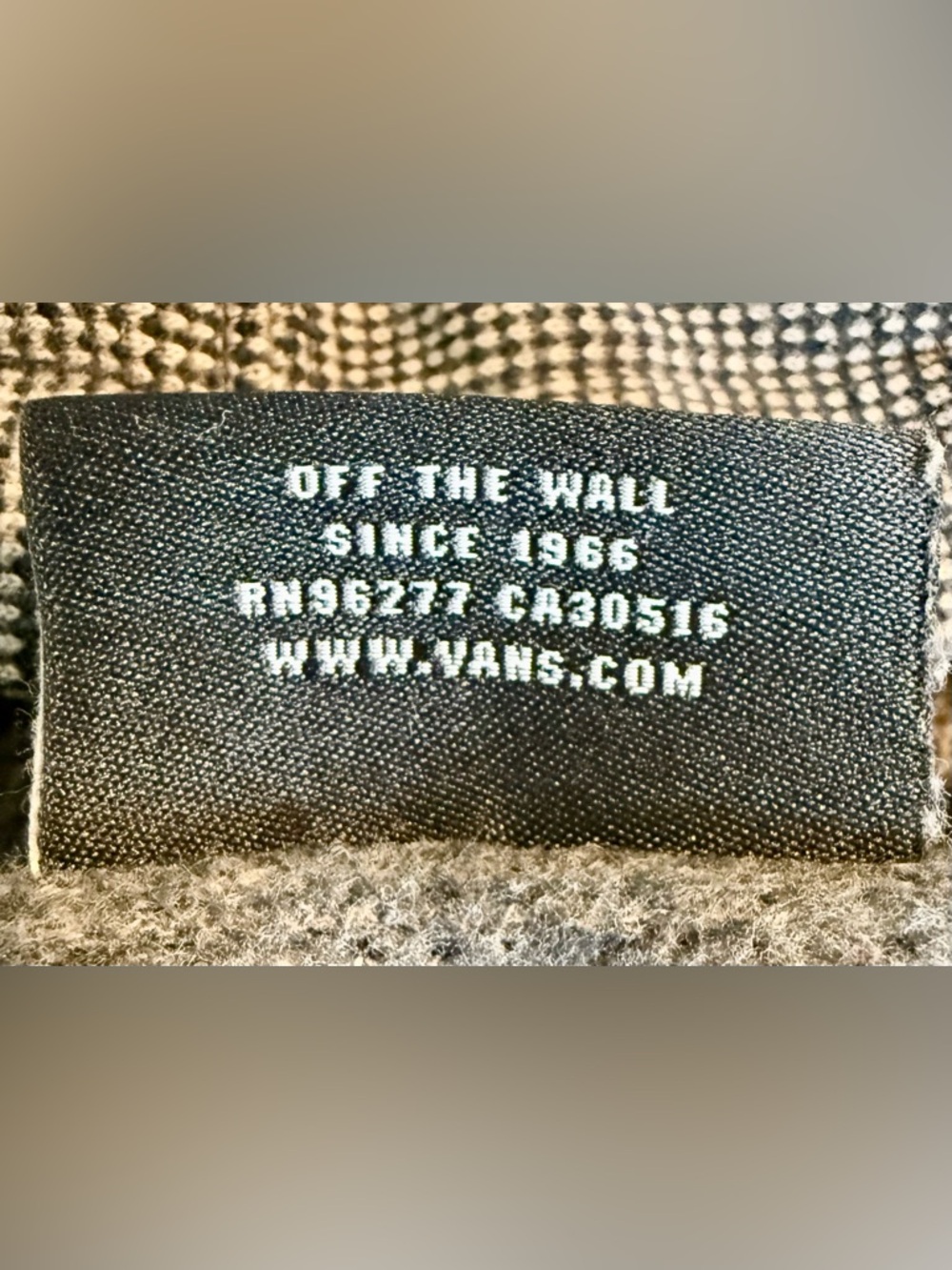 Vans Full Zip Hoodie Mens L Gray Black Logo Waffle Thermal Streetwear 🛹 - Picture 4 of 16